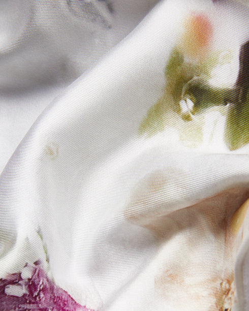 HAYLOU-Knitwear-It's all in the details: Cardigan Woven front and sleeves Floral print detail Cotton silk blend back Scallop knitted trims Ribbed hem Button fastenings Stephanie is 5'8.5" / 1.74m and wears White in a Ted size 1- Ted Baker Romania